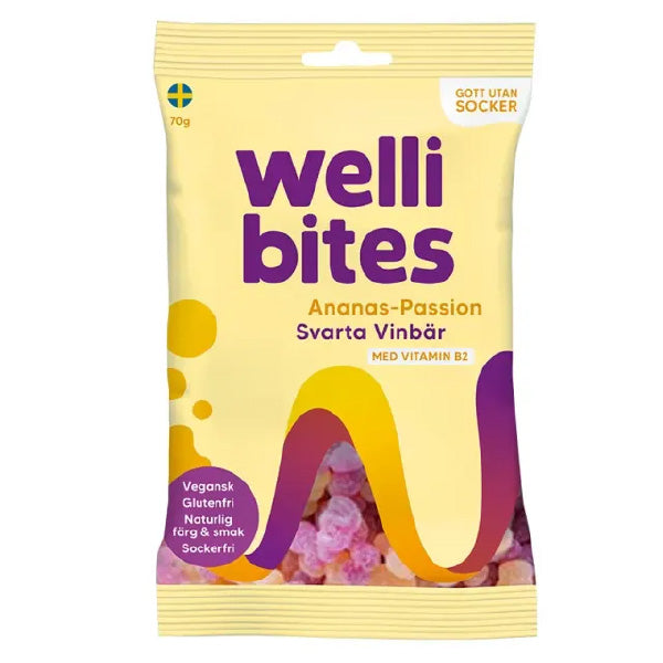 Wellibites Pineapple-Passion & Blackcurrant 70g